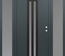 Modern Steel Front Door DIAMOND A8 64" X 80" ANTHRACITE/ANTHRACITE FROSTED GLASS PANEL BLACK LHI WITH 2 SIDELITES FROSTED GLASS