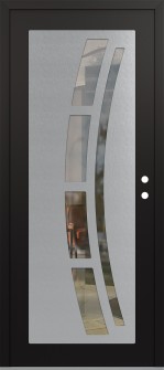 Diamond C12 36" x 80" black/black clear Glass Panel stainless steel LHI