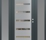 Modern Steel Front Door Diamond C7 60" x 80" anthracite/anthracite clear Glass Panel stainless steel LHI with 2 Sidelites frosted Glass