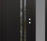 Modern Steel Front Door Diamond C6 50" x 80" black/black clear Glass Panel black LHI with Sidelite frosted Glass