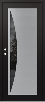 Diamond C13 36" x 80" black/black mirrored Glass Panel stainless steel RHI