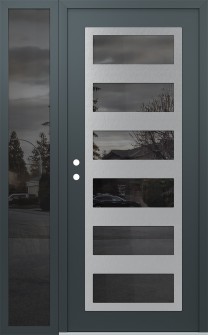 Diamond C9 50" x 80" anthracite/anthracite mirrored Glass Panel stainless steel RHI with Sidelite mirrored Glass