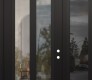 Modern Steel Front Door Diamond C14 50" x 96" black/black clear Glass Panel black LHI with Sidelite and Transom mirrored Glass