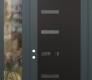 Modern Steel Front Door Diamond C8 52" x 96" anthracite/anthracite mirrored Glass Panel black RHI with Sidelite and Transom clear Glass