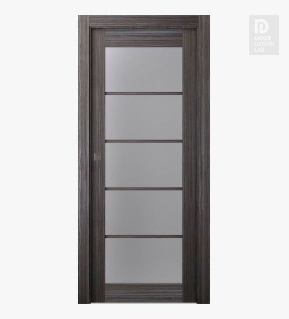 Palladio 5 Lite Vetro Gray Oak Pocket doors
