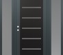 Modern Steel Front Door Diamond C11 64" x 80" anthracite/anthracite frosted Glass Panel black RHI with 2 Sidelites frosted Glass