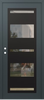 Diamond C10 36" x 80" anthracite/anthracite clear Glass Panel black RHI