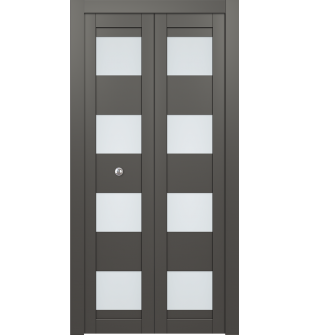 Della Vetro Gray Matte Bi-folding doors