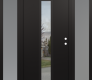 DIAMOND A11 60" X 80" BLACK/BLACK CLEAR GLASS PANEL BLACK RHI WITH 2 SIDELITES FROSTED GLASS