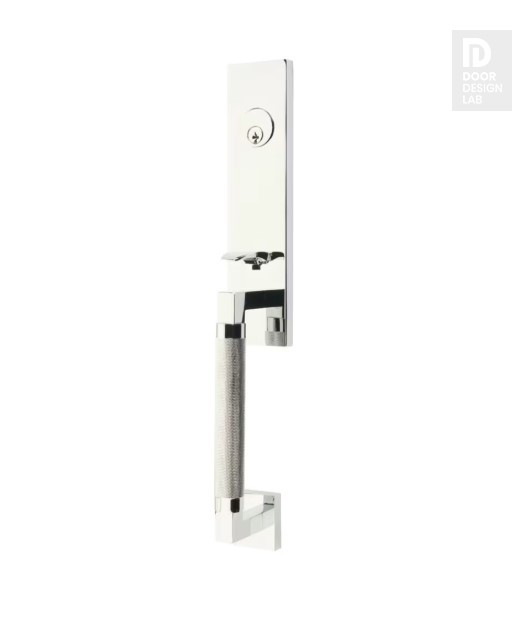 EMTEK HERCULES KNURLED MONOLITHIC DUMMY 4208 POLISHED CHROME US26 for Steel Front Doors