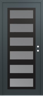 Diamond C9 36" x 80" anthracite/anthracite frosted Glass Panel black LHI