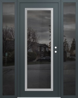 Diamond C1 60" x 80" anthracite/anthracite mirrored Glass Panel stainless steel LHI with 2 Sidelites mirrored Glass