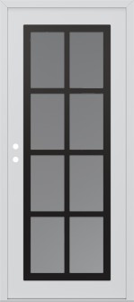 Diamond C16 36" x 80" white/white frosted Glass Panel black RHI