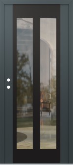 Diamond C14 36" x 80" anthracite/anthracite clear Glass Panel black RHI