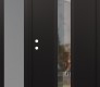 Modern Steel Front Door DIAMOND A1 50" X 80" BLACK/BLACK CLEAR GLASS PANEL BLACK RHI WITH SIDELITE FROSTED GLASS