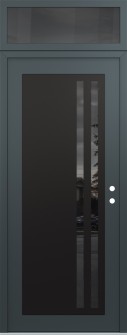 Diamond C6 36" x 96" anthracite/anthracite mirrored Glass Panel black LHI with Transom mirrored Glass