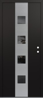 DIAMOND A12 36" X 80" BLACK/BLACK MIRRORED GLASS PANEL STAINLESS STEEL LHI