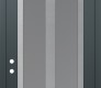 Modern Steel Front Door Diamond C14 36" x 96" anthracite/anthracite frosted Glass Panel stainless steel RHI with Transom clear Glass