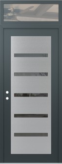 Diamond C7 36" x 96" anthracite/anthracite mirrored Glass Panel stainless steel RHI with Transom clear Glass