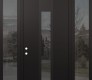 DIAMOND A1 60" X 96" BLACK/BLACK MIRRORED GLASS PANEL BLACK LHI WITH 2 SIDELITES AND TRANSOM MIRRORED GLASS