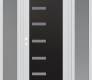 Modern Steel Front Door Diamond C8 68" x 80" white/white frosted Glass Panel black RHI with 2 Sidelites frosted Glass