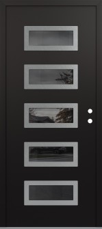 Diamond D1 36" x 80" black/black mirrored Glass Panel stainless steel LHI