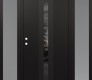 Modern Steel Front Door DIAMOND A2 68" X 80" BLACK/BLACK MIRRORED GLASS PANEL BLACK RHI WITH 2 SIDELITES FROSTED GLASS