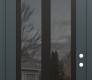 Modern Steel Front Door Diamond C14 36" x 96" anthracite/anthracite mirrored Glass Panel black LHI with Transom frosted Glass