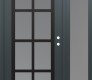 Modern Steel Front Door Diamond C16 48" x 80" anthracite/anthracite frosted Glass Panel black LHI with Sidelite frosted Glass