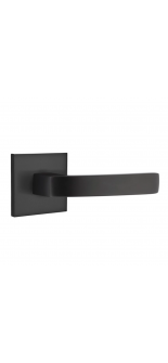 EMTEK BRESLIN LEVER WITH SQUARE ROSETTE PRIVACY RH FLAT BLACK (US19) 5210