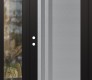 Modern Steel Front Door Diamond C6 50" x 80" black/white frosted Glass Panel stainless steel RHI with Sidelite clear Glass