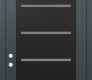 Modern Steel Front Door Diamond C11 36" x 96" anthracite/anthracite frosted Glass Panel black RHI with Transom mirrored Glass