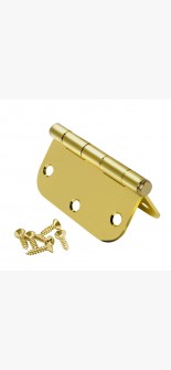 3 1/2" X 3 1/2" RESIDENTIAL DUTY HINGE WITH 5/8" RADIUS CORNERS 91033 US3 (POLISHED BRASS)