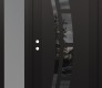 Modern Steel Front Door Diamond C12 52" x 80" black/black mirrored Glass Panel black RHI with Sidelite frosted Glass