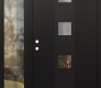 Modern Steel Front Door DIAMOND A12 48" X 80" BLACK/BLACK CLEAR GLASS PANEL BLACK RHI WITH SIDELITE CLEAR GLASS