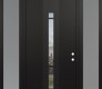 DIAMOND A3 60" X 96" BLACK/BLACK CLEAR GLASS PANEL BLACK RHI WITH 2 SIDELITES AND TRANSOM FROSTED GLASS