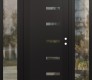 Modern Steel Front Door Diamond C8 64" x 80" black/black clear Glass Panel black LHI with 2 Sidelites clear Glass