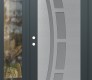 Modern Steel Front Door Diamond C12 52" x 80" anthracite/anthracite frosted Glass Panel stainless steel RHI with Sidelite clear Glass