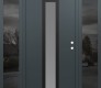Modern Steel Front Door DIAMOND A1 64" X 80" ANTHRACITE/ANTHRACITE FROSTED GLASS PANEL BLACK LHI WITH 2 SIDELITES MIRRORED GLASS
