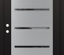Modern Steel Front Door Diamond C11 36" x 80" black/black mirrored Glass Panel stainless steel RHI