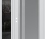Modern Steel Front Door Diamond C15 50" x 80" white/white frosted Glass Panel stainless steel LHI with Sidelite mirrored Glass