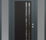 Modern Steel Front Door Diamond C6 64" x 96" anthracite/anthracite clear Glass Panel black LHI with 2 Sidelites and Transom frosted Glass
