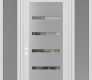 Modern Steel Front Door Diamond C7 60" x 96" white/white clear Glass Panel stainless steel RHI with 2 Sidelites and Transom frosted Glass