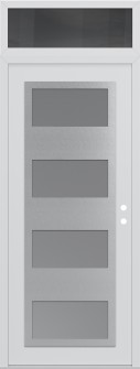 Diamond C2 36" x 96" white/white frosted Glass Panel stainless steel LHI with Transom mirrored Glass