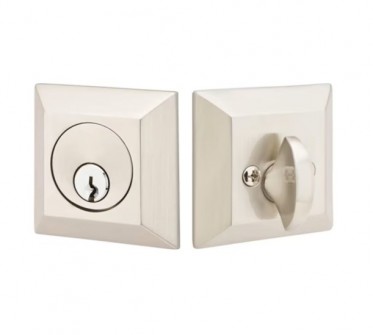 EMTEK QUINCY DEADBOLT DOUBLE CYLINDER 8478 SATIN NICKEL US 15