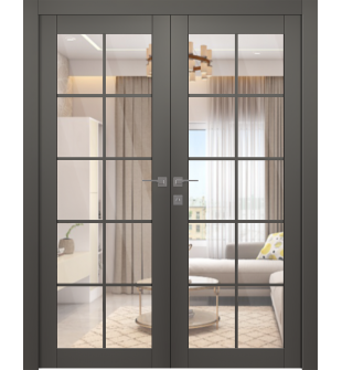 Avon 10 Lite Clear Gray Matte Double doors