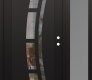 Modern Steel Front Door Diamond C12 48" x 80" black/black clear Glass Panel black LHI with Sidelite frosted Glass