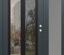 Modern Steel Front Door Diamond C14 52" x 80" anthracite/anthracite clear Glass Panel black LHI with Sidelite frosted Glass