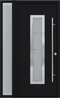MODERN FRONT STEEL DOOR ARGOS BLACK/WHITE 49 1/4" X 81 11/16" LHI + SIDELITE LEFT