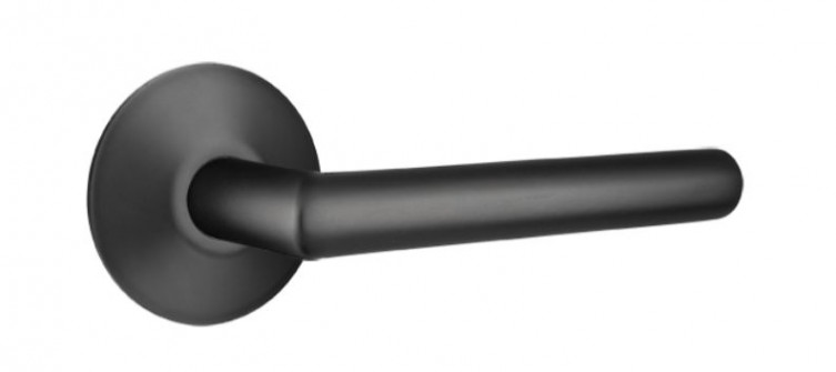 EMTEK STUTTGART LEVER WITH MODERN ROSETTE PASSAGE LH FLAT BLACK (US19) 5107